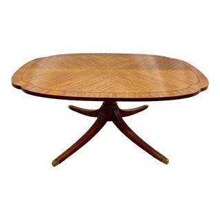 Vintage Federal Style Mahogany & Satinwood Coffee Table For Sale