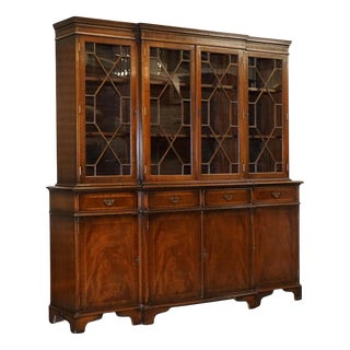 Georgian Breakfront Four Door Display Cabinet For Sale