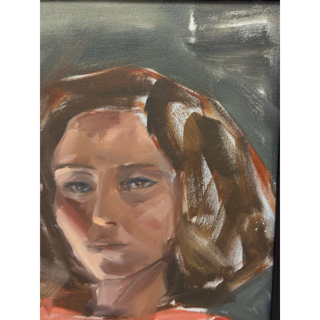 Impressionist Portrait of a Lady With Red Scarf, Signed For Sale - Image 11 of 12