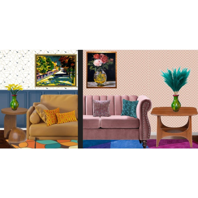 Art Glass Vase White Flower Design For Sale - Image 10 of 12