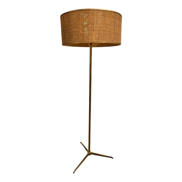 Lightolier Brass Tripod Floor Lamp in the style of Paul McCobb For Sale