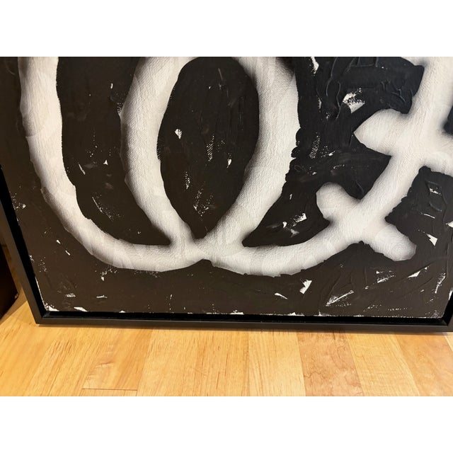 Large Original "Scribble" Black and White Paintings by Alic Daniel - A Pair For Sale In Dallas - Image 6 of 11