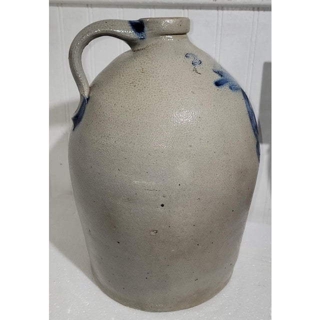 Ceramic Early 19thc Decorated Stoneware Pennsylvania Jug For Sale - Image 7 of 9