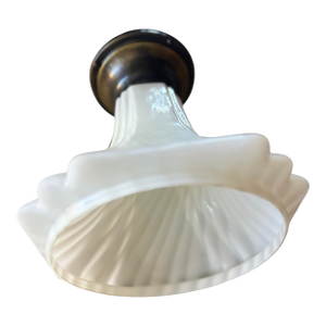 Mid 20th Century Mid Century Modern Opalescent Art Glass Flushmount