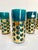 Mexican Mid 20th Century Mexican Hand-Blown Caged Blue Art Glass and Brass Glasses Made by Jomeli - Set of 6 For Sale - Image 3 of 12