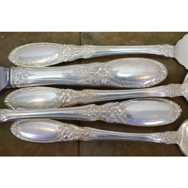 Mid 20th Century Towle "Old Mirror" Baroque Sterling Silver Flatware Service - 40 pcs For Sale - Image 12 of 16