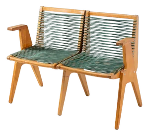 1950s Klaus Grabe 2-Seat Corded Bench