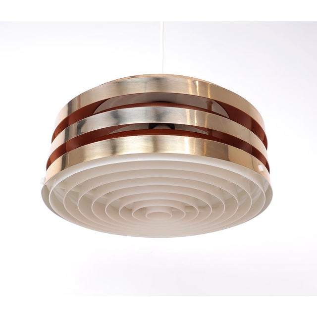 1960s Golden Layered Pendant Lamp by Carl Thore for Granhaga, 1960s For Sale - Image 5 of 8