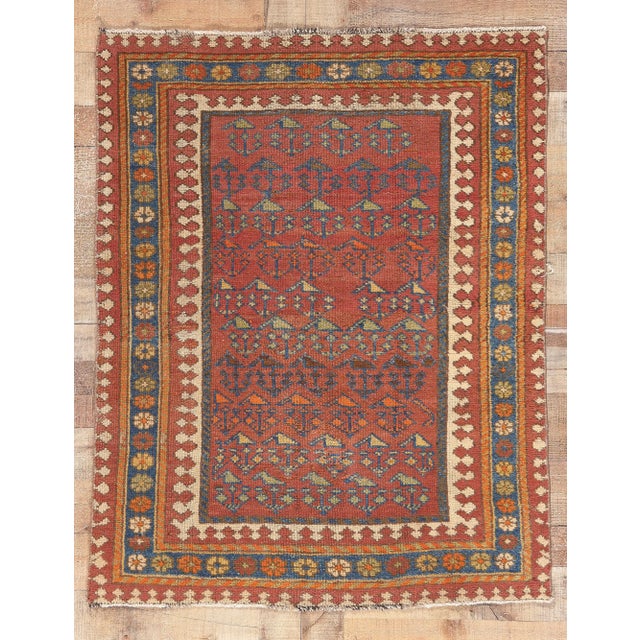 Early 20th Century Antique Persian Malayer Rug, 03'08 X 04'08 For Sale - Image 9 of 10