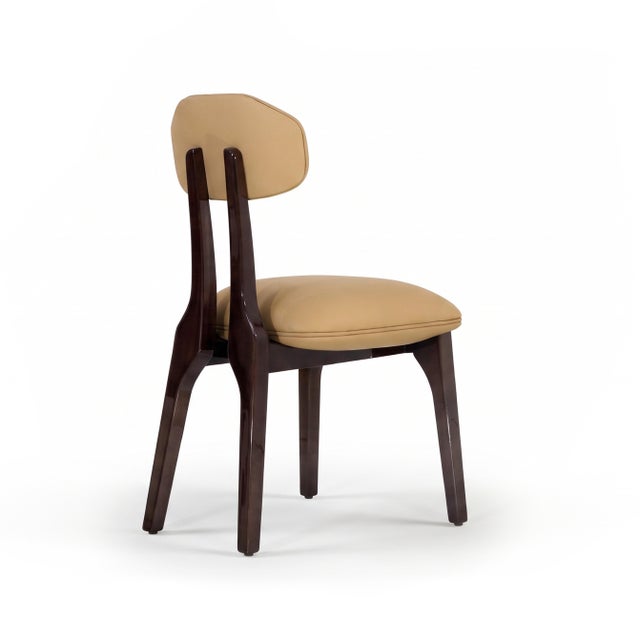 Contemporary Silhouette Dining Chair in Leather from Insidherland For Sale - Image 3 of 5