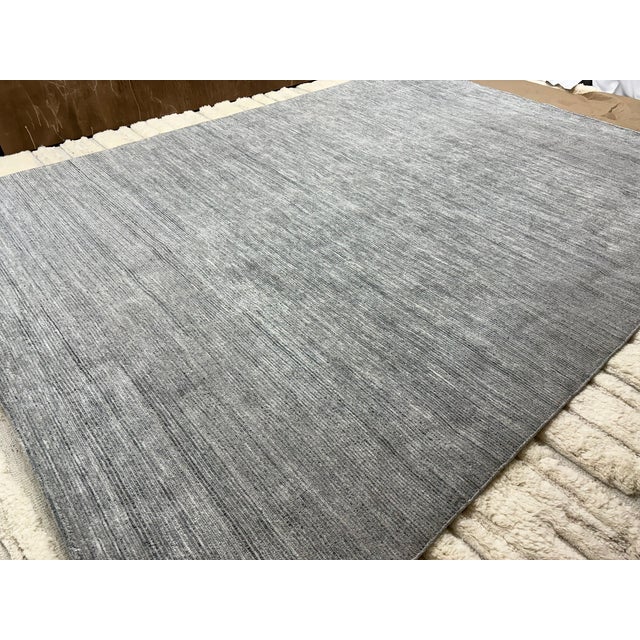Rh Performance Rug – 9' × 12' Marled Ocean (Attributed) | Hand-Loomed Performance Construction | Textural Contemporary Design For Sale - Image 15 of 18