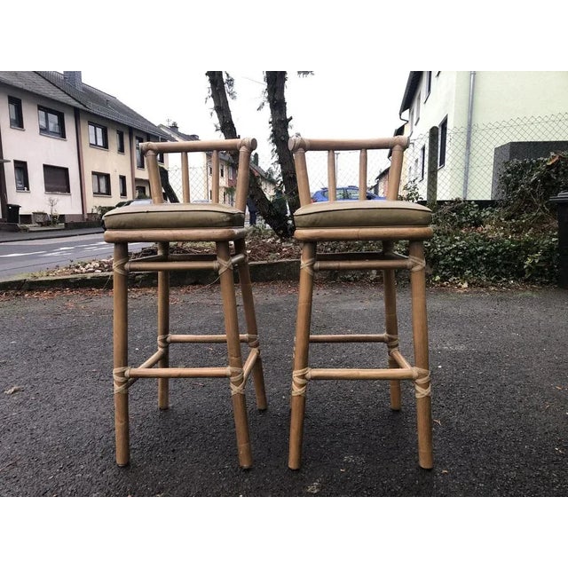 Set of Bar Stools in Bamboo Rattan from McGuire, 1970s For Sale - Image 12 of 12