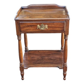Henkel-Harris Mid-Century Solid Genuine Mahogany Bedside Table or Washstand For Sale