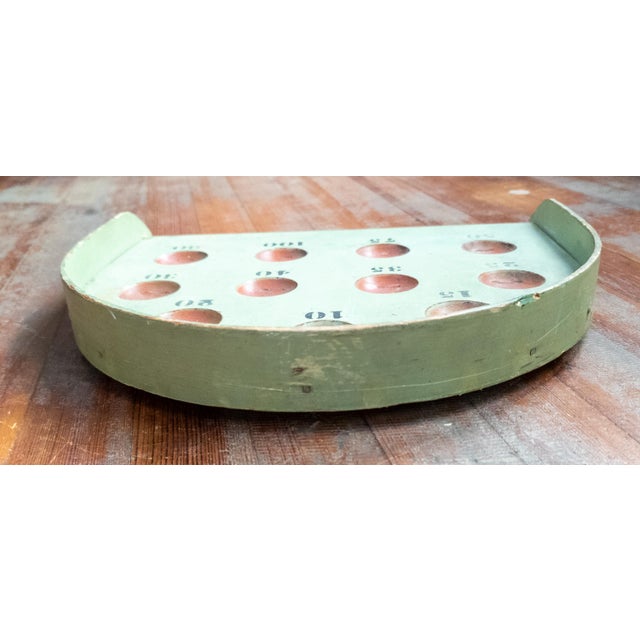 20th Century Primitive Folk Art Skee Ball Gameboard in Pistachio Green For Sale In New York - Image 6 of 11