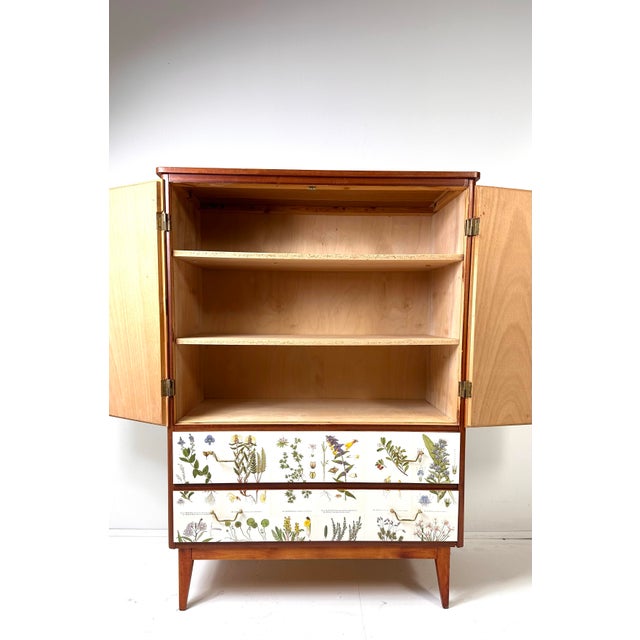 Josef Frank 1950's Swedish Cabinet With Nordens Flora Illustrations For Sale - Image 4 of 12