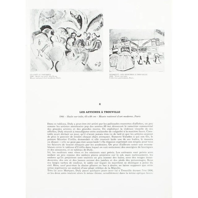 1970s 1970 After Raoul Dufy "Posters at Trouville", Full-Color Parisian Print For Sale - Image 5 of 7