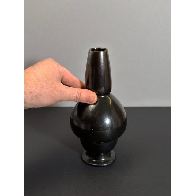 Black Aesthetic Movement Black Glazed Earthenware Vase from Wardle, England, 1890s For Sale - Image 8 of 10