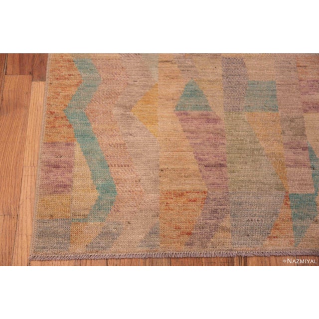 2020s Nazmiyal Collection Warm Modern Casual Tribal Geometric Rustic Contemporary Runner Rug For Sale - Image 5 of 6