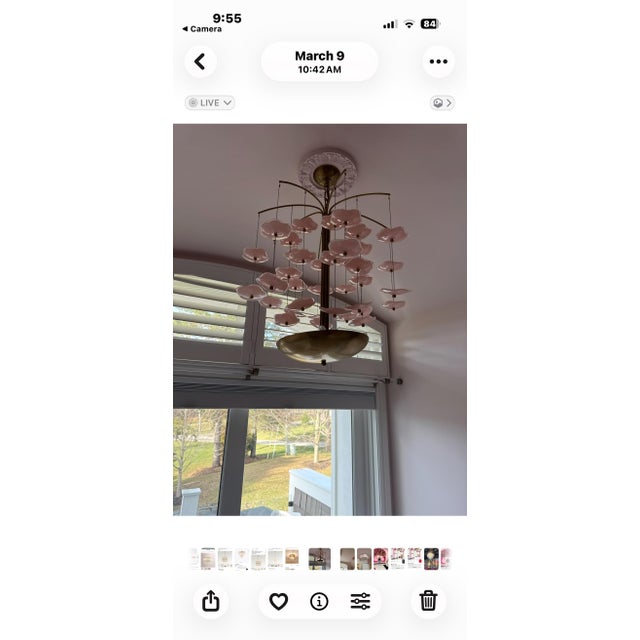 Contemporary Discontinued Visual Comfort Pink Glass Chandelier by Kate Spade For Sale - Image 3 of 4