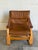 In Style of Åke Fribytter Brown Leather Lounge Chair Swedish Mid-Century Modern 1970s For Sale - Image 4 of 12