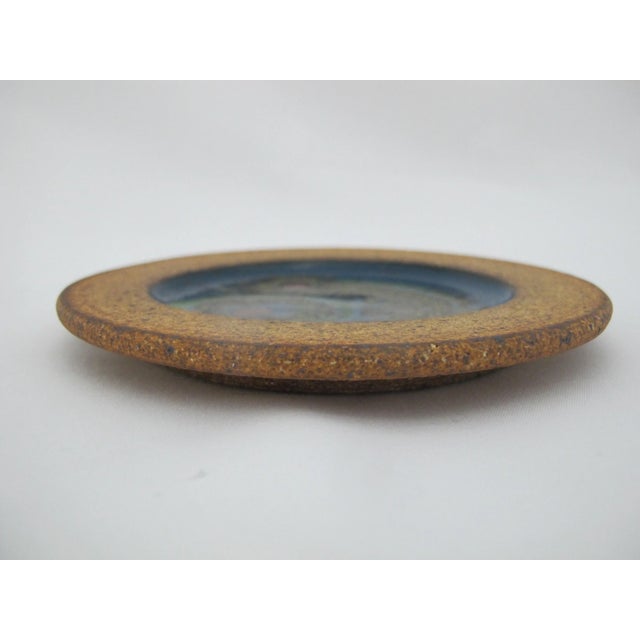 Substantial Wally Schwab studio pottery trivet dish. Schwab is a ceramic artist from Oregon known for creating functional...