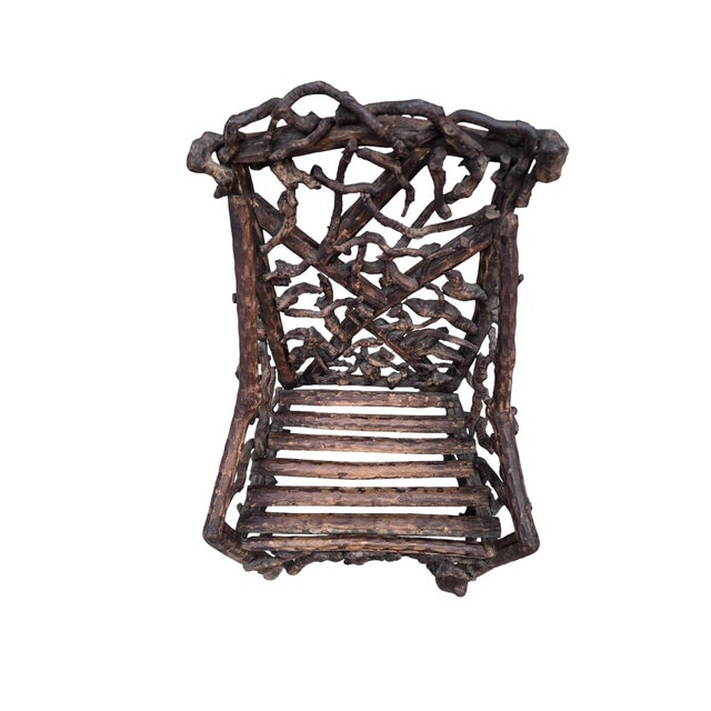 Rustic Antique Rustic Handcrafted Adirondack Child's Chair For Sale - Image 3 of 6