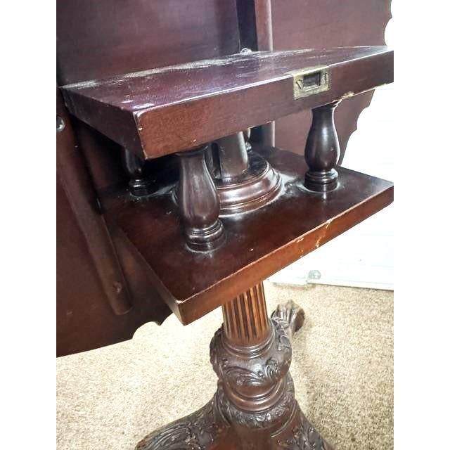 Mid 20th Century Beautiful Mahogany Philadelphia Chippendale Style Dish Top Birdcage Tilt Table For Sale - Image 9 of 14