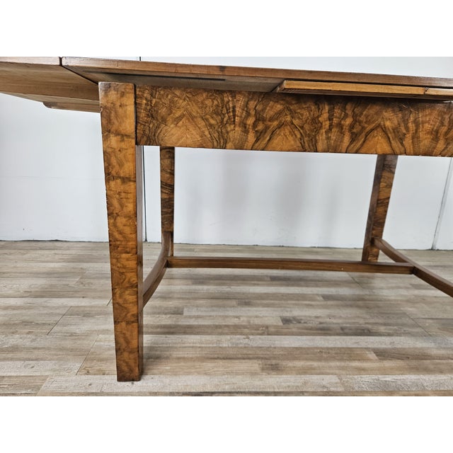 Vintage Extendable Art Deco Table in Olive Root, 1940 For Sale - Image 14 of 18
