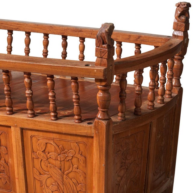 Rocking Cradle in Carved Wood For Sale - Image 4 of 6