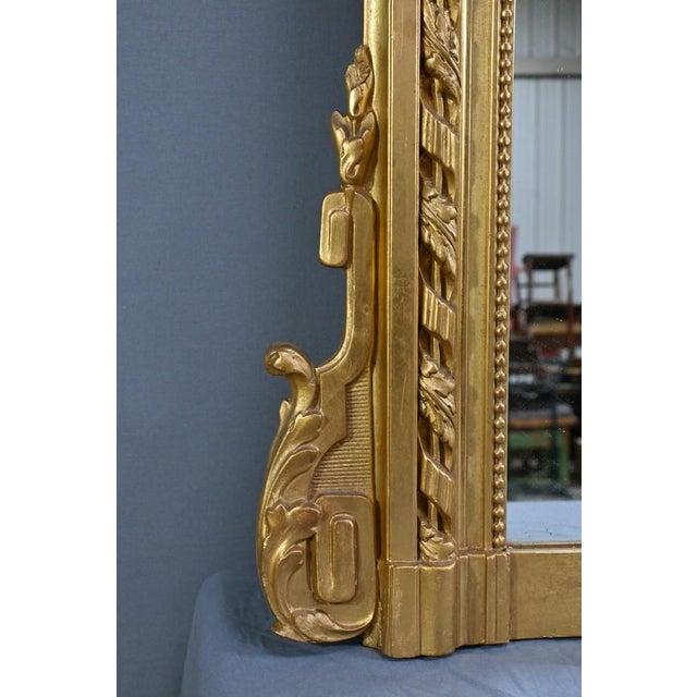 Mid-19th Century Louis XVI Golden Mirror For Sale - Image 13 of 18