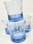 1990s Twirling Blue Vintage Double Old Fashioned Glasses- Set of Four For Sale - Image 4 of 11