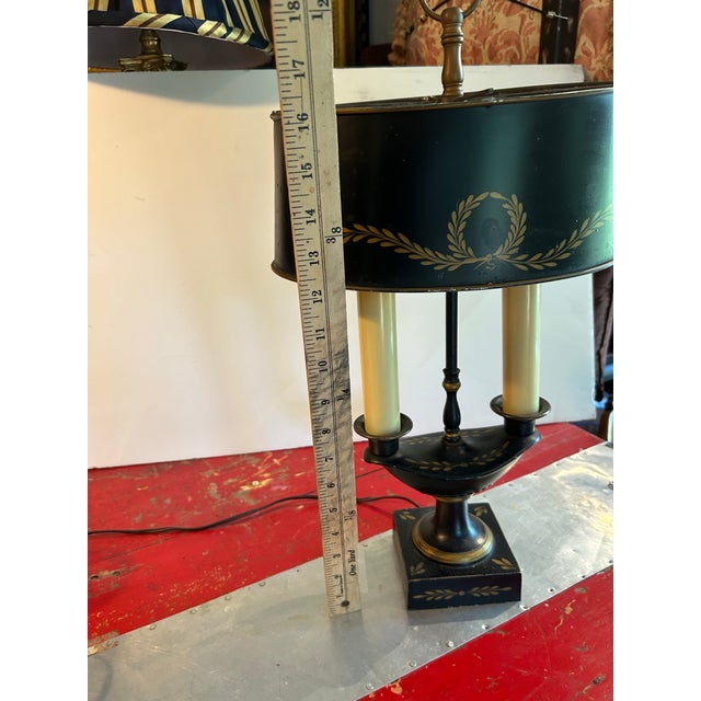 1960s Hand Painted Bouillotte Lamp For Sale - Image 9 of 10