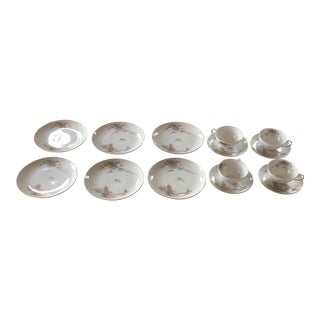 1920s Sone China Rose Gold Pagoda Dinnerware For Sale