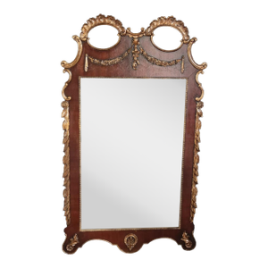 1900 French Gilded Carved Wood Wall Mirror Neoclassical Decorative