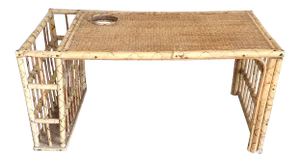 Vintage Burnt Bamboo Breakfast Tray