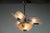 Unusual chandelier with butterfly-like sandblasted glass shades. Perfect original condition. Cleaned, polished, rewired:...