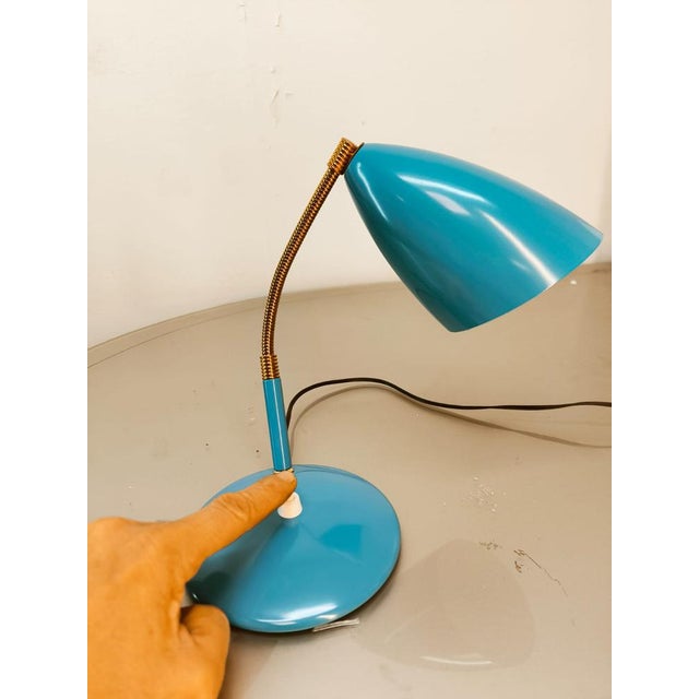 Blue Adjustable Table Lamp For Sale - Image 9 of 16
