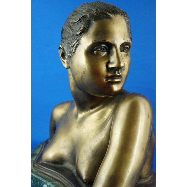 Vincenzo Gemito, Bust Sculpture of Nude Woman, 20th Century, Gilded Bronze For Sale - Image 13 of 18