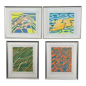 1970 Stanley William Hayter Aquarius Suite Set of 4 Framed Screenprints