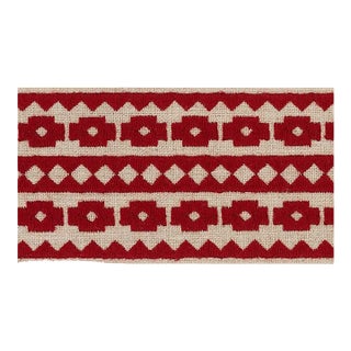 Sample - Schumacher Talitha Tape in Red on Natural For Sale
