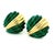 Vintage 1970s 18k Gold Carved Malachite Sculptural Clip-on Earrings, Pair For Sale - Image 12 of 15