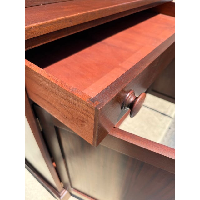 Vintage NC-Made Solid Mahogany Step Back Cupboard For Sale - Image 13 of 16