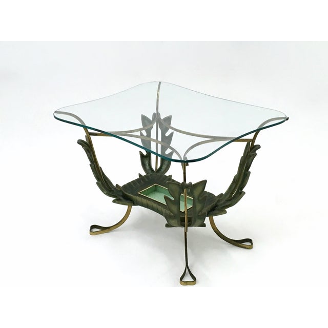 Vintage Brass and Varnished Metal Coffee Table attributed to Pierluigi Colli, Italy, 1950s For Sale - Image 9 of 9