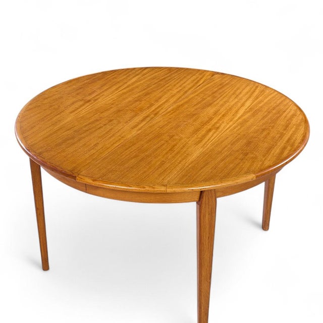 Arne Vodder Mid Century Danish Teak Expanding Round Dining Table With 3 Leaves For Sale - Image 15 of 16