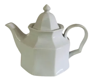 90s Savoir Vivre China Lidded White Tea Pot