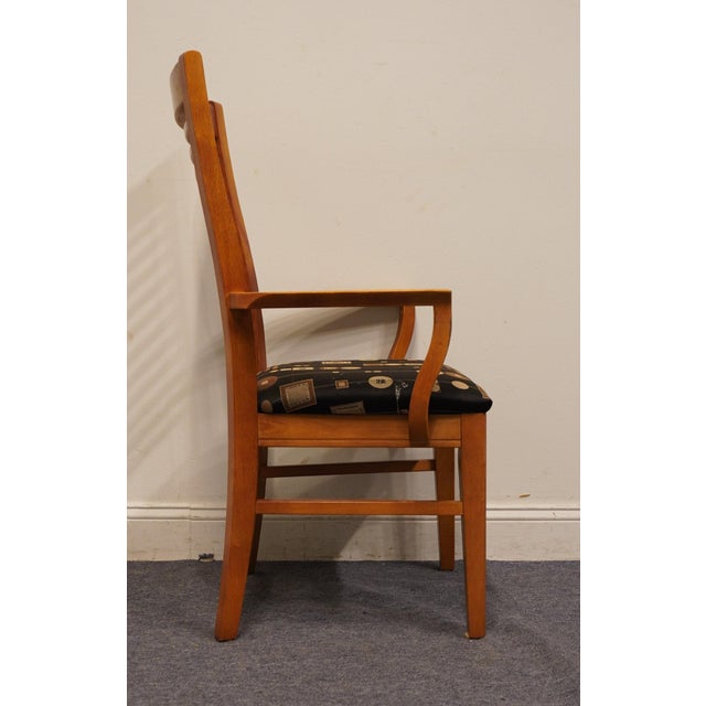 Bassett Furniture Cherry Contemporary Mission Style Dining Arm Chair For Sale In Kansas City - Image 6 of 9