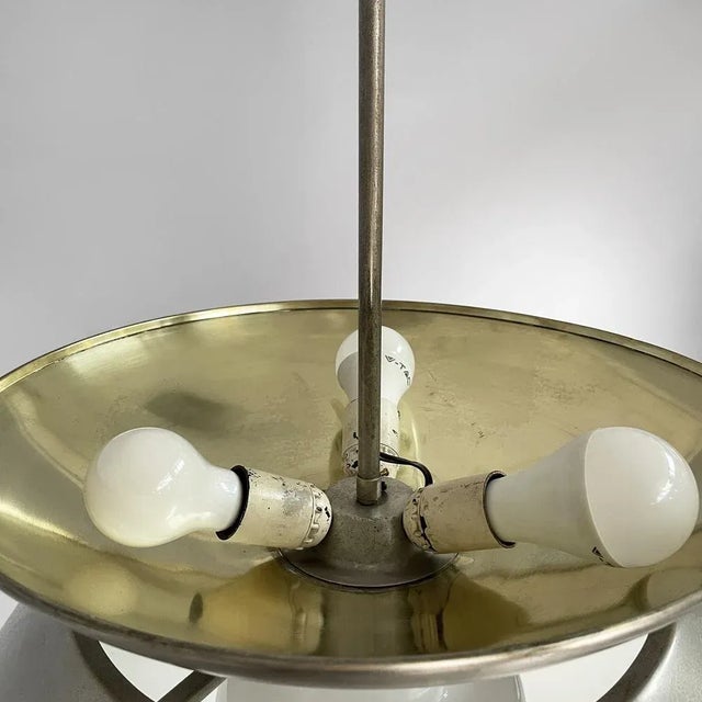 Italian Modern Metal and Opaline Glass Pendant by Vico Magistretti for Artemide, 1970s For Sale - Image 18 of 18