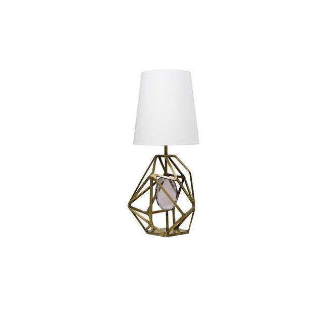 Metal Contemporary Brass Table Lamp For Sale - Image 7 of 12