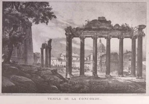 After G. Engelmann, Roman Temples and Ruins, Original Offset, Late 20th Century