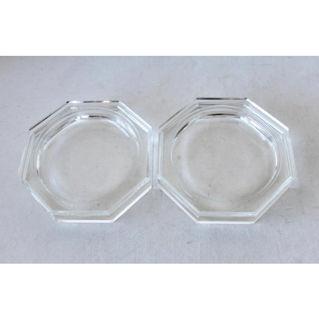 Michael Kazan Style Hexagon Lucite Decorative Bowl Vintage- a pair Very good vintage condition, minimal wear.